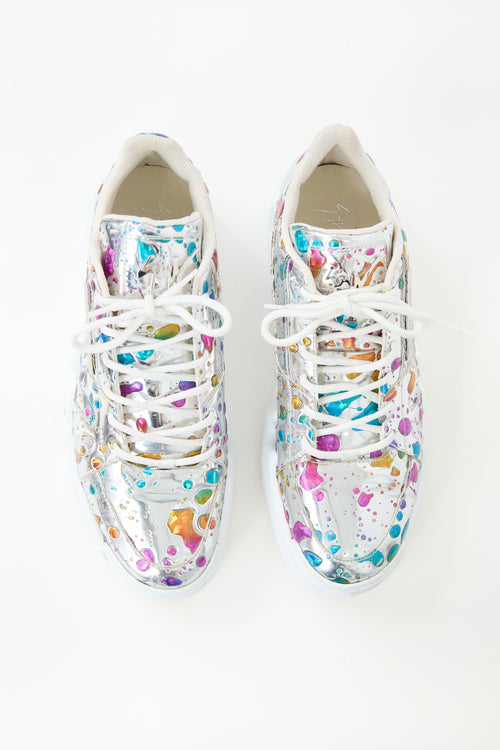 Giuseppe Zanotti Leather & Rhinestones Talon Sneaker