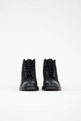 Chanel 2022 Leather & Tweed Combat Boot