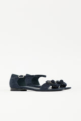 Chanel Suede CC Camellia Sandal