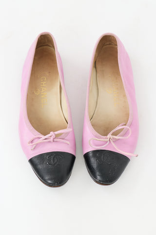 Chanel Leather CC Ballet Flat
