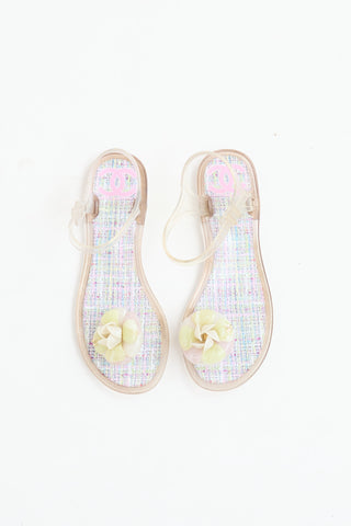 Chanel Clear Camellia Jelly Sandal
