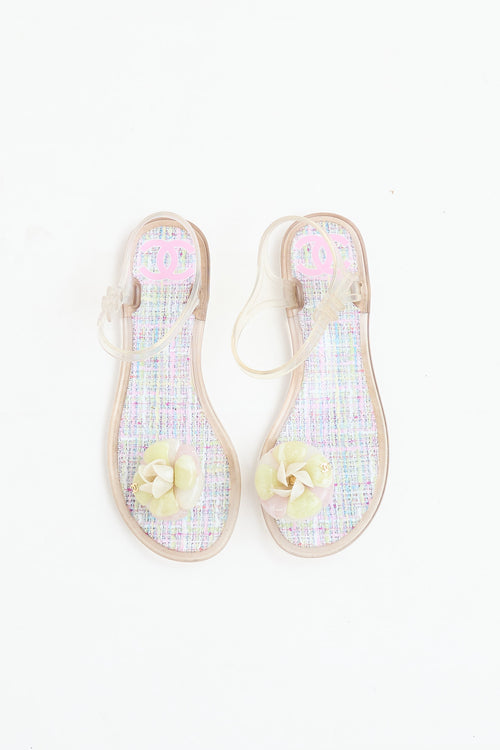 Chanel Clear Camellia Jelly Sandal
