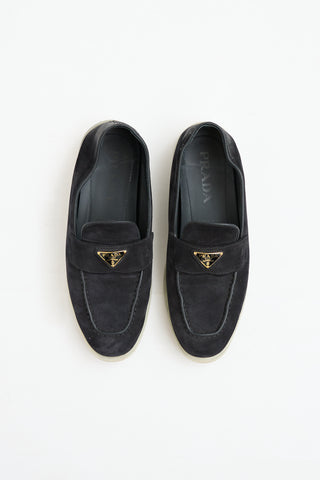 Prada Suede Logo Loafer