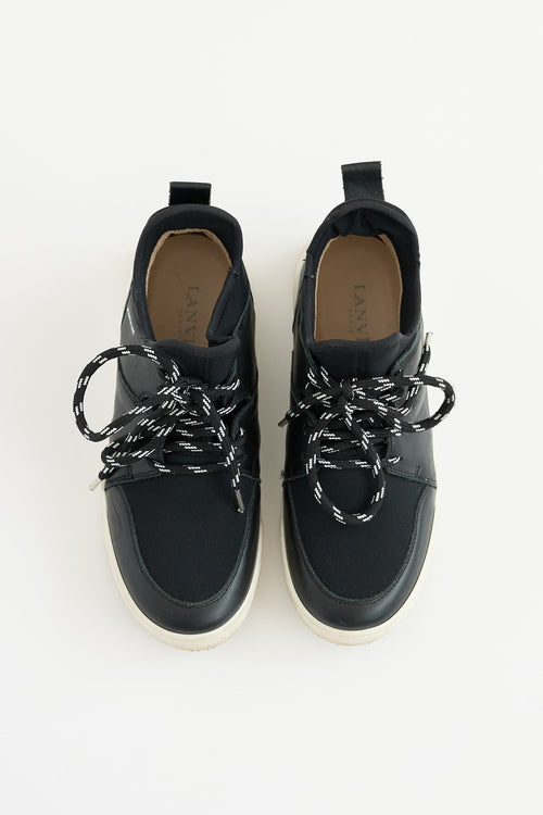 Lanvin Leather Neoprene Sneaker