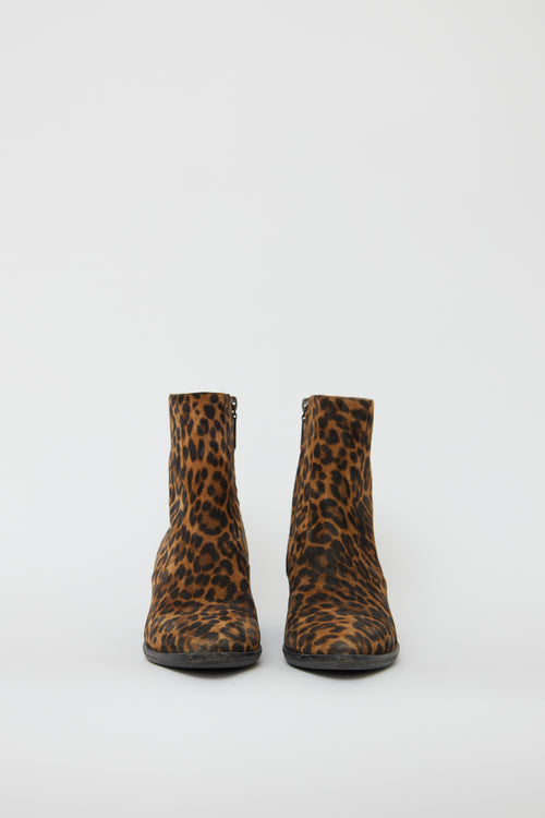 Saint Laurent Brown Suede West Patterned Boot