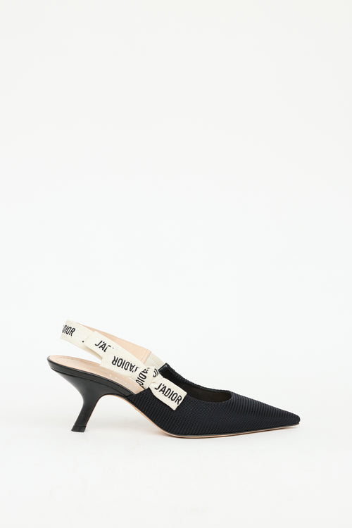 Dior Black & White J'Adior Slingback Heel
