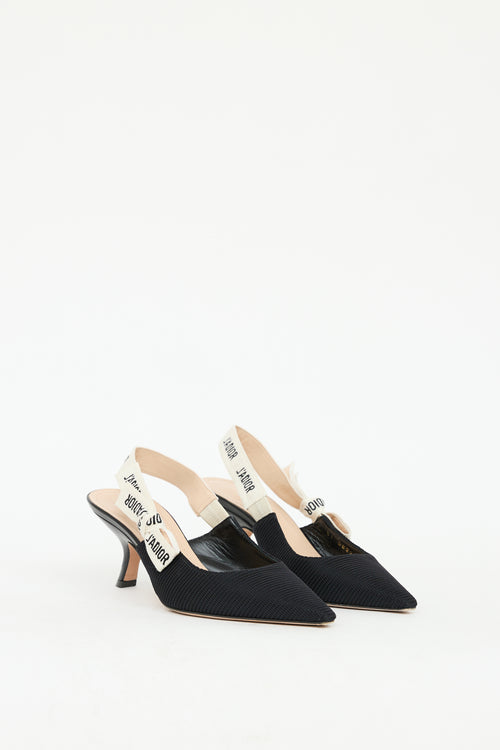 Dior Black & White J'Adior Slingback Heel
