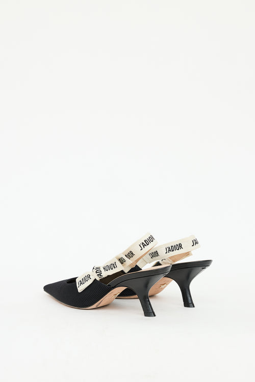 Dior Black & White J'Adior Slingback Heel