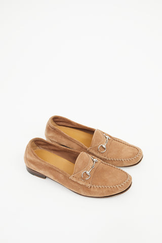 Gucci Brown Suede Horsebit Loafer