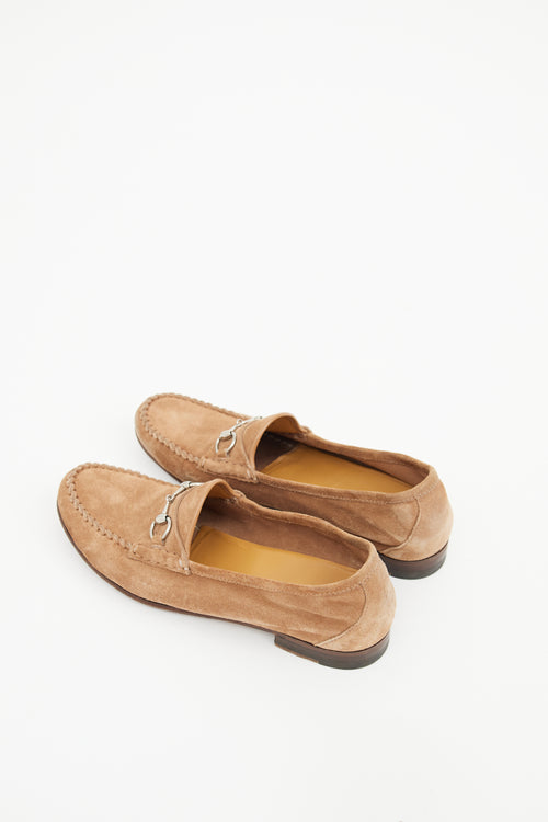 Gucci Brown Suede Horsebit Loafer