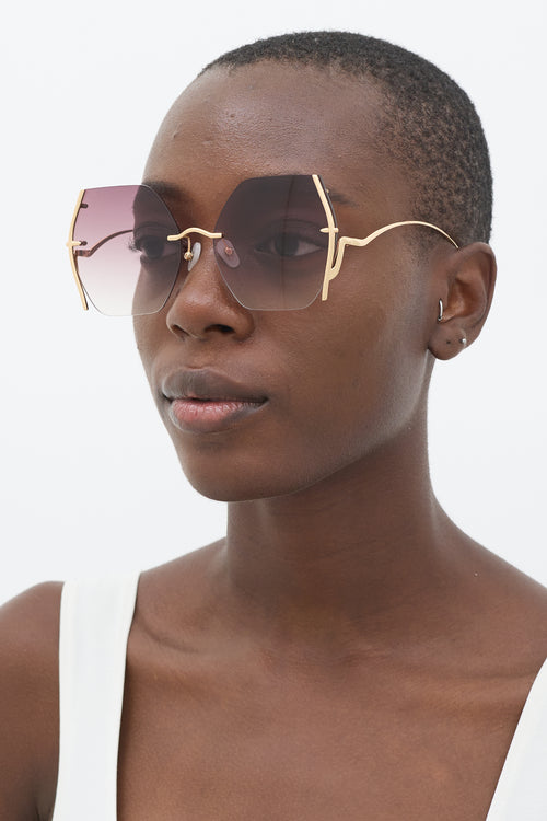 For Art's Sake Gold Generation Angular Sunglasses