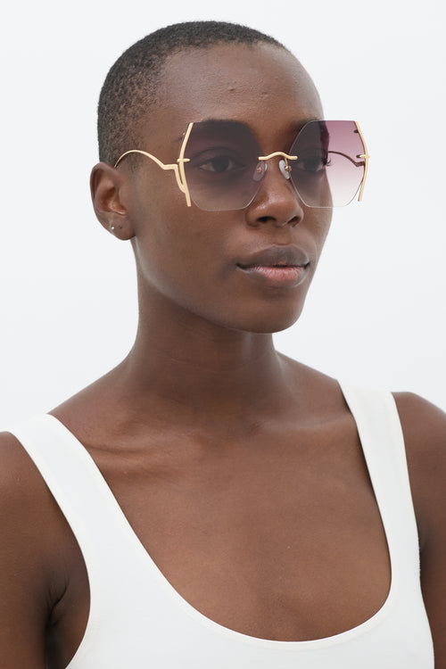 For Art's Sake Gold Generation Angular Sunglasses