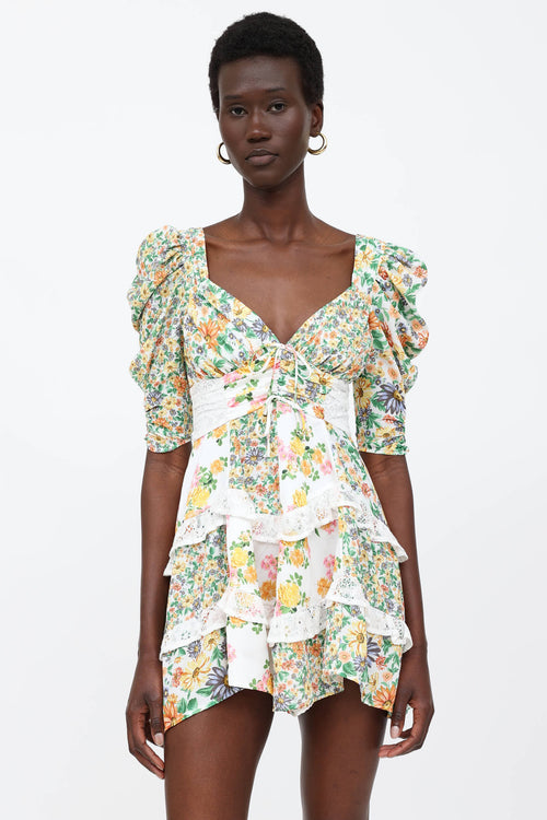 For Love & Lemons Lemons Floral Mini Dress