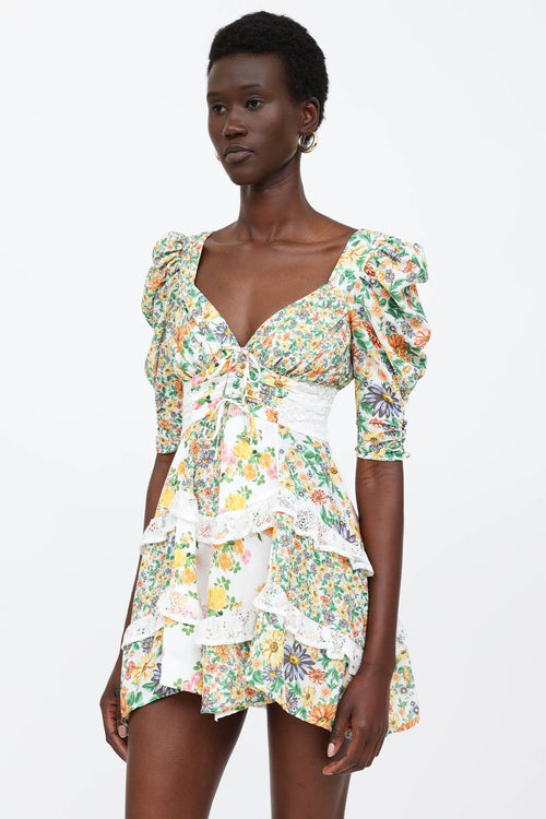 For Love & Lemons Lemons Floral Mini Dress