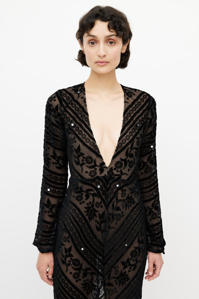 blue dress for baby girl For Love & Lemons // Black Velvet Semi Sheer Dress – VSP Consignment