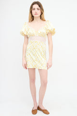 For Love & Lemons Satin Daffodil Mini Dress