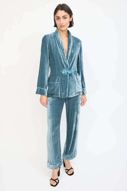 For Restless Sleepers Blue Velvet Suit