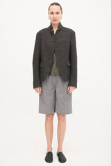 Forme D'Expression Wool Stand Collar Blazer