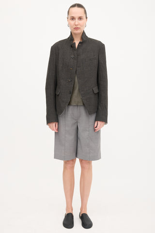 Forme D'Expression Wool Stand Collar Blazer