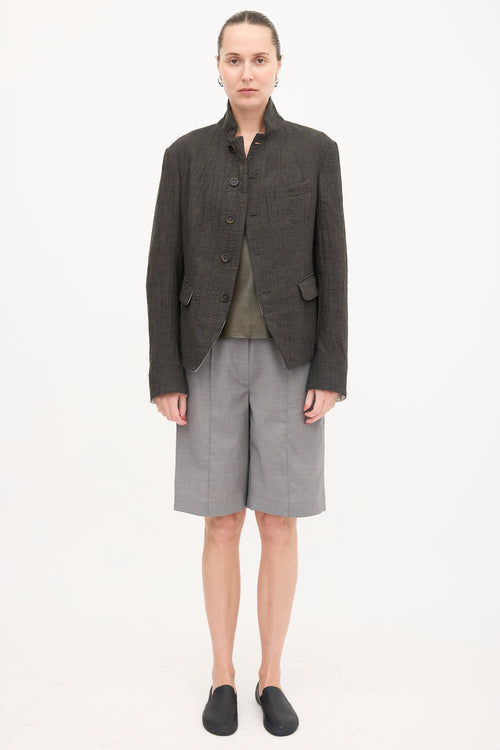 Forme D'Expression Wool Stand Collar Blazer