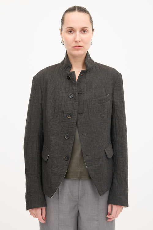 Forme D'Expression Wool Stand Collar Blazer