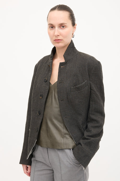 Forme D'Expression Wool Stand Collar Blazer