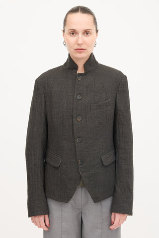 Forme D'Expression Wool Stand Collar Blazer