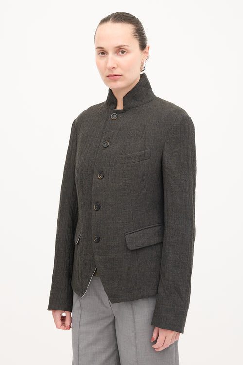 Forme D'Expression Wool Stand Collar Blazer