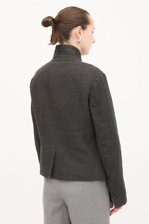 Forme D'Expression Wool Stand Collar Blazer