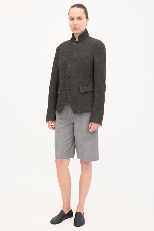 Forme D'Expression Wool Stand Collar Blazer