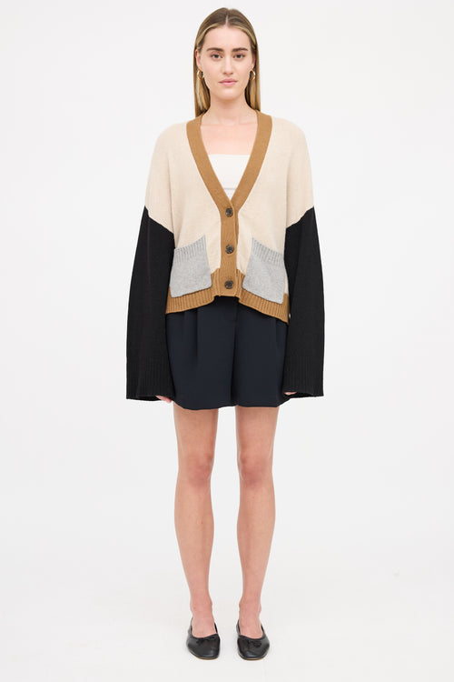 Frame Cashmere Colorblock Cardigan