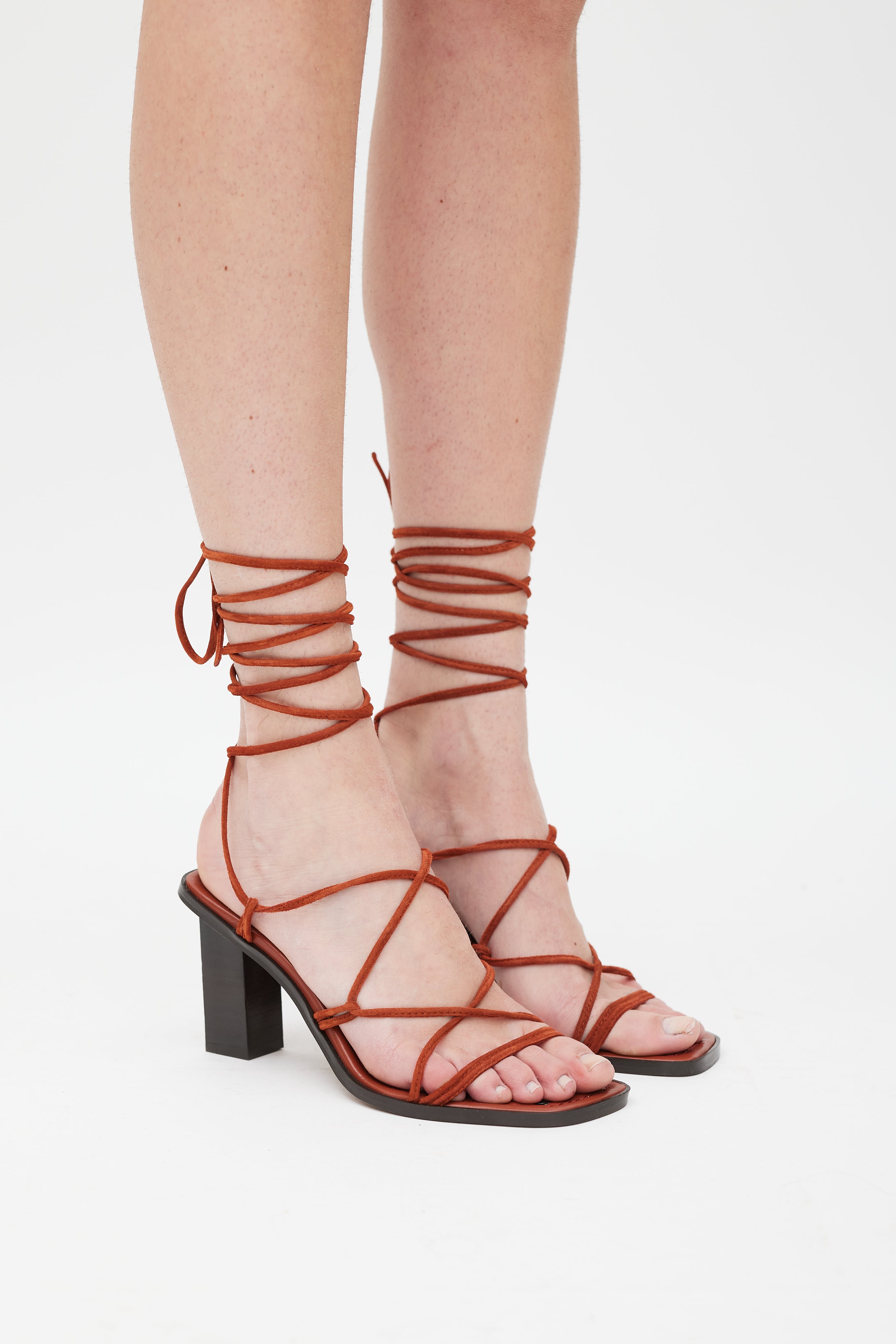 Frame // Burnt Orange Suede Le Doheny Wrapped Heel – VSP Consignment