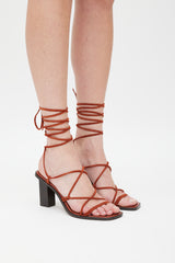 Frame Burnt Orange Suede Le Doheny Wrapped Heel