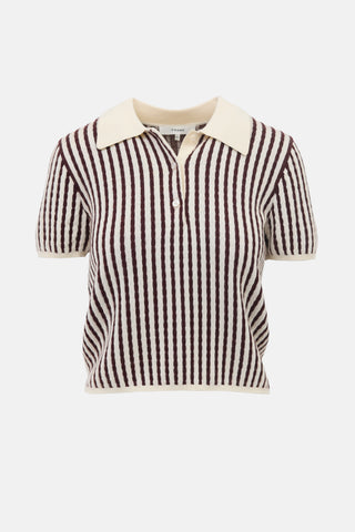 Frame Cashmere & Silk Striped Polo