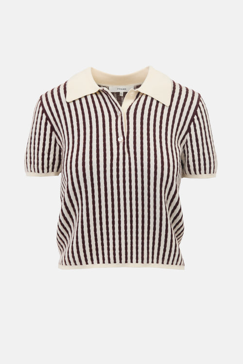 Frame Cashmere & Silk Striped Polo