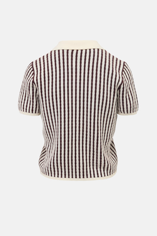 Frame Cashmere & Silk Striped Polo