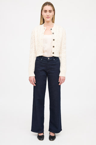 Frame Merino Cable Knit Cardigan