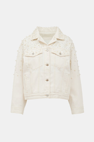 Frame Denim Pearl Embellished Jacket
