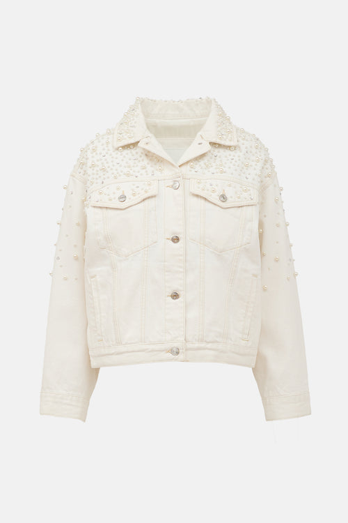 Frame Denim Pearl Embellished Jacket