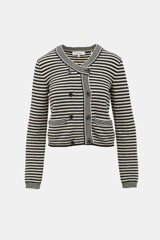 Double Breasted Stripe Cardigan