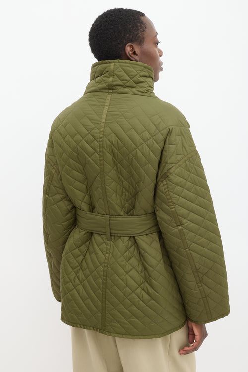 Frame Green Quilted Wrap Jacket