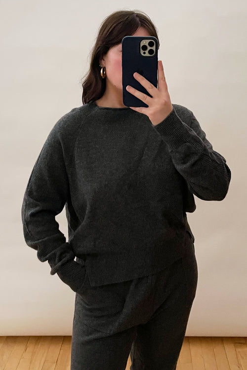 Frame Grey Cashmere Raglan Sweater
