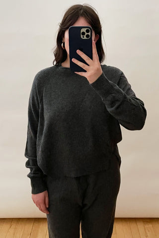 Frame Grey Cashmere Raglan Sweater
