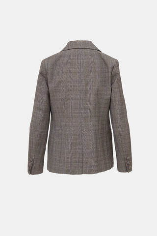 Frame Wool Plaid Double Breasted Blazer