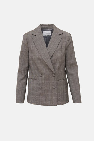 Frame Wool Plaid Double Breasted Blazer