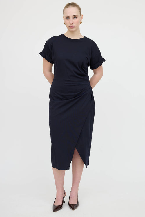 Frame Cotton Pleated Dress