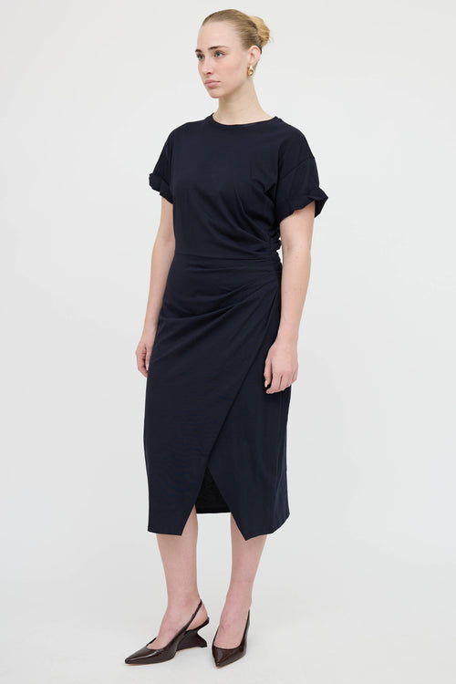 Frame Cotton Pleated Dress