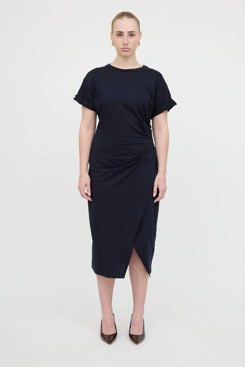 Frame Cotton Pleated Dress