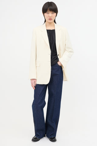 Frame Oversized Raw Edge Blazer