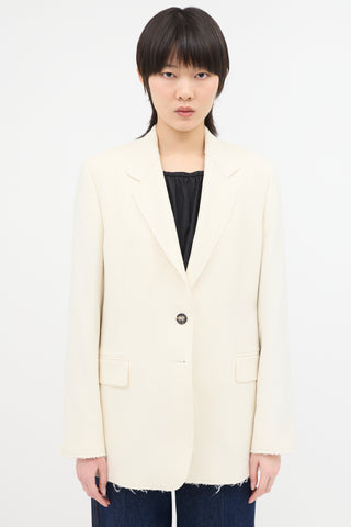 Frame Oversized Raw Edge Blazer